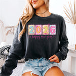 2026 Happy New Year Pink Doodle