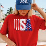 USA Strips, Polka Dot and Satin Stitch DTF Transfer