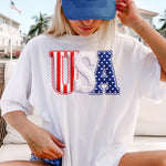 USA Strips, Polka Dot and Satin Stitch DTF Transfer