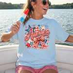 Gingham America with Bow  DTF Transfer