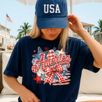 Gingham America with Bow  DTF Transfer