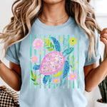 Preppy Turtle with Green Stripes DTF Transfer
