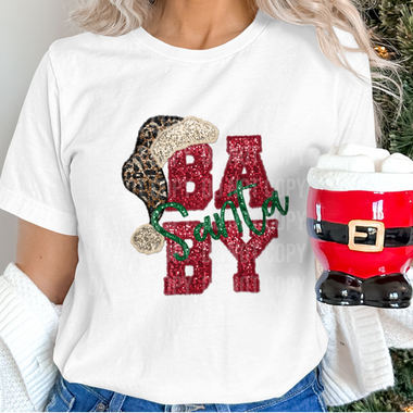 Santa Baby Red with Hat DTF Transfer