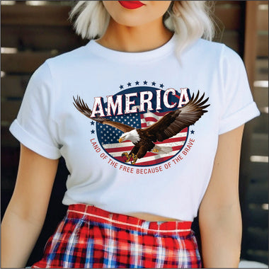 America Land of the Free Eagle DTF Transfer