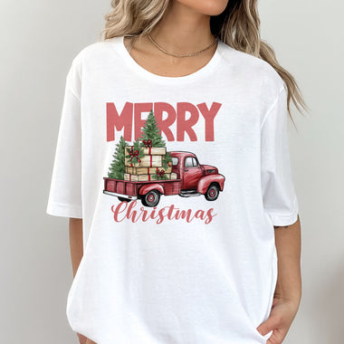 Merry Christmas Red Truck DTF Transfer