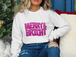 Merry & Bright Faux Glitter DTF Transfer