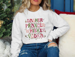 Dasher Prancer Whiskey Vodka DTF Transfer