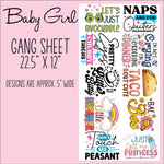 Baby Girl Gang Sheet 22.5" x 12"