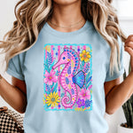 Preppy Bright Seahorse DTF Transfer