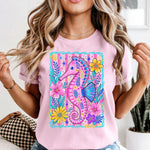 Preppy Bright Seahorse DTF Transfer