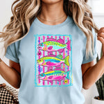 Preppy Bright Fish DTF Transfer