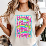Preppy Bright Fish DTF Transfer