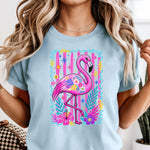 Preppy Bright Flamingo DTF Transfer