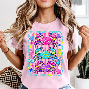Preppy Bright Crabs DTF Transfer