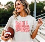 Bulldogs Red with Bow DTF Transfer