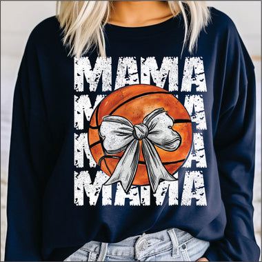 Basketball Mama Repeat with Bow DTF Transfer