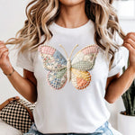 Patchwork Butterfly DTF Transfer
