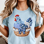 Patchwork Hen on a Nest DTF Transfer