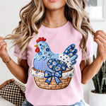 Patchwork Hen on a Nest DTF Transfer