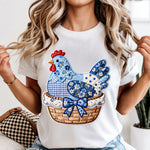 Patchwork Hen on a Nest DTF Transfer