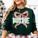 Christmas Red Check Bow Birdie