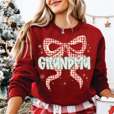 Christmas Red Check Bow Grandma