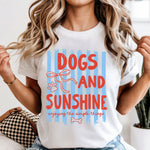 Preppy Dogs and Sunshine blue/red DTF Transfer