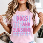 Preppy Dogs and Sunshine blue/pink DTF Transfer