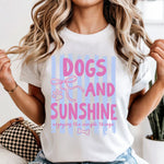 Preppy Dogs and Sunshine blue/pink DTF Transfer