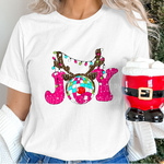 Joy Hot Pink Disco ball with Antlers DTF Transfer