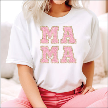 Faux Chenille Mama Pink DTF Transfer