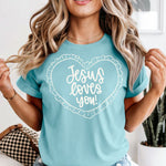 Jesus Loves You off white DTF Transfer