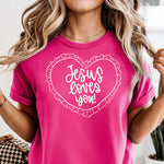 Jesus Loves You off white DTF Transfer