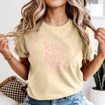 Jesus Loves You pink DTF Transfer