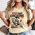 Kid and Chickens are Best Free Range DTF Transfer
