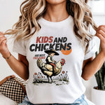 Kid and Chickens are Best Free Range DTF Transfer
