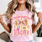 Preppy Bow and Pencil Grade Teacher DTF Transfer