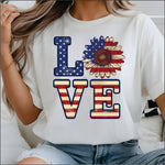 LOVE American Flag Sunflower