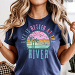 Life is Better at the River Distressed DTF Transfer