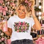 Pink Christmas Stylist DTF Transfer