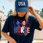 Patriotic Nurse with Bow  DTF Transfer