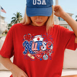 Patriotic Nurse with Hat  DTF Transfer
