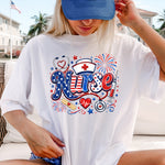 Patriotic Nurse with Hat  DTF Transfer