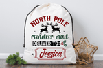 North Pole Reindeer Mail Sant Bag Custom DTF Transfer