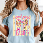 Preppy Bow and Pencil Grade Teacher DTF Transfer