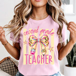 Preppy Bow and Pencil Grade Teacher DTF Transfer
