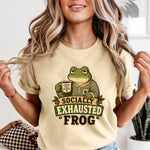 Socially Exhausted Frog DTF Transfer