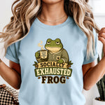 Socially Exhausted Frog DTF Transfer