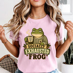 Socially Exhausted Frog DTF Transfer