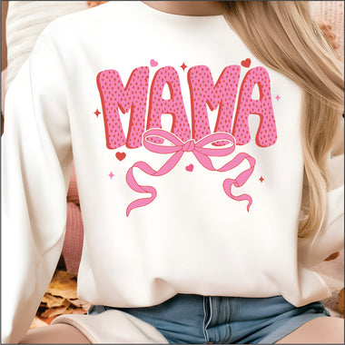 spotted Pink Mama w Bow DTF Transfer